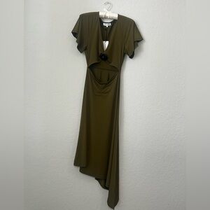 WeWoreWhat Asymmetrical Olive Dress